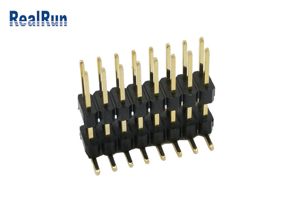 Pin Header Connector a corrente debole 2.54mm tipo verticale oro SMD 3A di fila doppia di 16 posizioni
