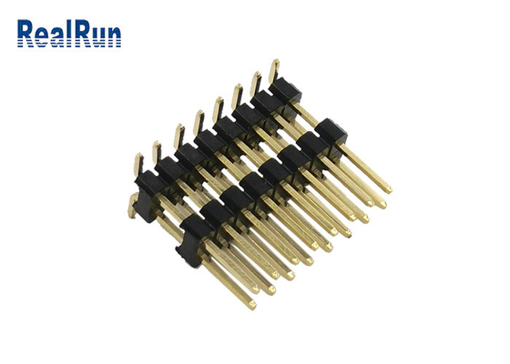 Pin Header Connector a corrente debole 2.54mm tipo verticale oro SMD 3A di fila doppia di 16 posizioni