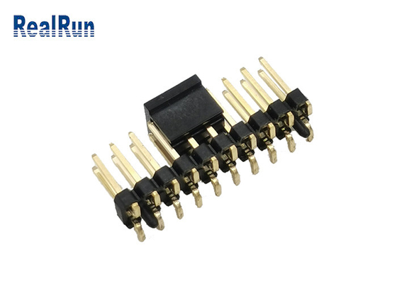 Il nero 2,54 quadrato Pin Male Plug di fila SMD del connettore PA6T 2 dell'intestazione di millimetro