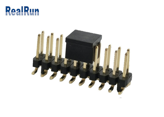 Il nero 2,54 quadrato Pin Male Plug di fila SMD del connettore PA6T 2 dell'intestazione di millimetro