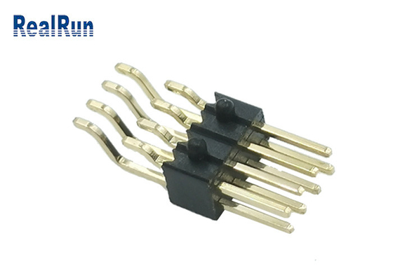 Connettore d'ottone ad angolo retto dell'oro di SMT Pin Header 2x4P con il passo maschio del bordo 1,27 del PWB della posta