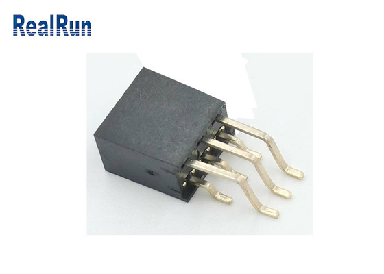 L'oro d'ottone timbrato di Pin Female Socket Header SMT di totale 6 del terminale 2x3p ha placcato PA6T
