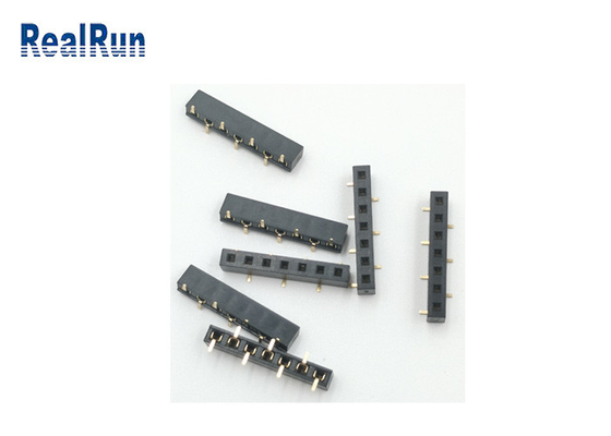 singolo connettore dell'intestazione di Pin Surface Mounting SMD di doratura 7 del connettore del PWB di fila di 2.54mm