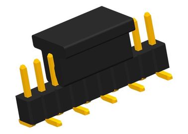 connettore ad angolo retto del CAPPUCCIO PA6T di fila del PWB di 0.75A SMT Pin Header 10P singolo