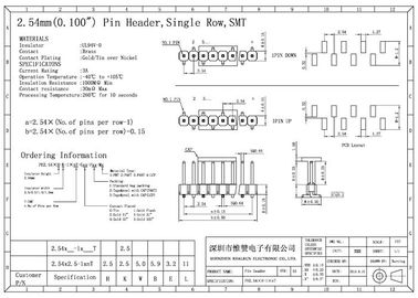 CC 500V di PA6T SMT Pin Header Connector attraverso l'UL 94V-0 del foro