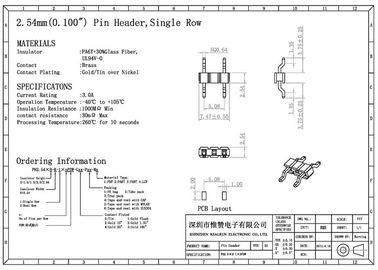 SGS a prova di fuoco orizzontale 3A DC500V di PA6T Pin Header Connector Double 3P