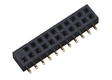 Due tipo femminile colore di SMT del passo del connettore 1.27mm dell'intestazione di Pin di fila 22 del nero