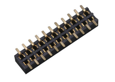 Due tipo femminile colore di SMT del passo del connettore 1.27mm dell'intestazione di Pin di fila 22 del nero