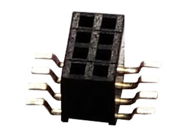 Connettori femminile dell'intestazione di 8 Pin singolo tipo il nero di SMT di fila di 3.4mm x di 1.27mm