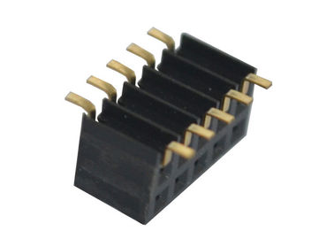 Singola intestazione della femmina di Pin di fila 5 del supporto di Pin dell'intestazione del passo di superficie del nero 2.0mm