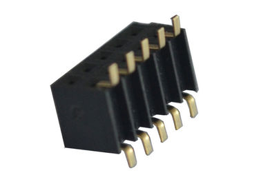 Singola intestazione della femmina di Pin di fila 5 del supporto di Pin dell'intestazione del passo di superficie del nero 2.0mm