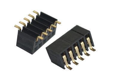 Singola intestazione della femmina di Pin di fila 5 del supporto di Pin dell'intestazione del passo di superficie del nero 2.0mm