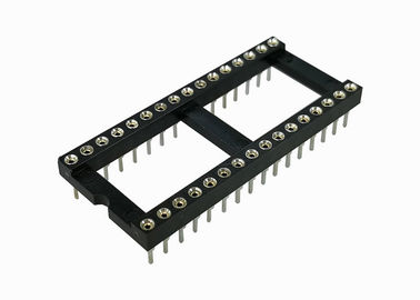 Connettore di bordo della scheda d'ottone del passo 7,62 di fila 2.54mm di Pin 180°Two dell'incavo CI 16