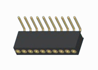 16 angolo retto femminile rotondo nero di fila del connettore 1.27mm dell'intestazione di Pin singolo