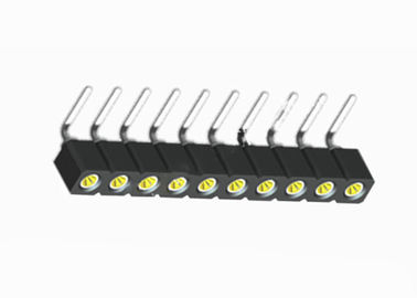 16 angolo retto femminile rotondo nero di fila del connettore 1.27mm dell'intestazione di Pin singolo