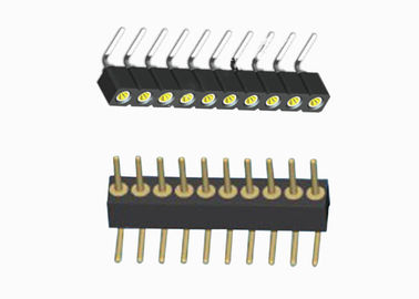 16 angolo retto femminile rotondo nero di fila del connettore 1.27mm dell'intestazione di Pin singolo