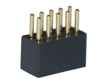 Fila doppia rotonda nera diritta del connettore 1.27mm dell'intestazione di Pin della femmina 180 gradi