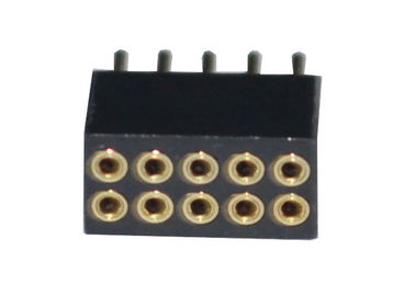 Fila doppia rotonda nera diritta del connettore 1.27mm dell'intestazione di Pin della femmina 180 gradi