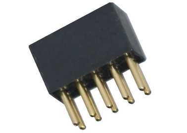 Fila doppia rotonda nera diritta del connettore 1.27mm dell'intestazione di Pin della femmina 180 gradi