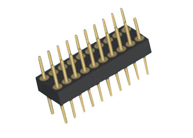 180 tipo della IMMERSIONE di fila del nero due del passo PA9T del connettore 2.54mm dell'intestazione di Pin di grado