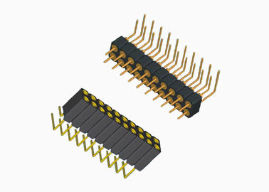 Attraverso tipo femminile dell'angolo retto di Pin del connettore 20 dell'intestazione di fila del foro il doppio
