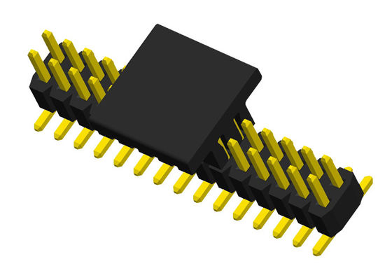 40 intestazione maschio di fila doppia del passo PA6T 0.75A di Pin 1.0mm