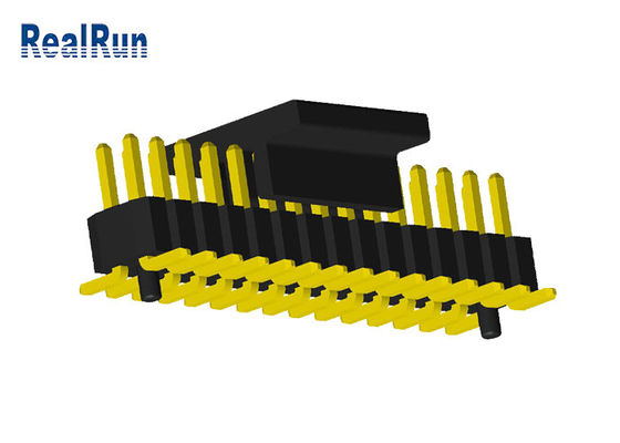40 intestazione maschio di fila doppia del passo PA6T 0.75A di Pin 1.0mm