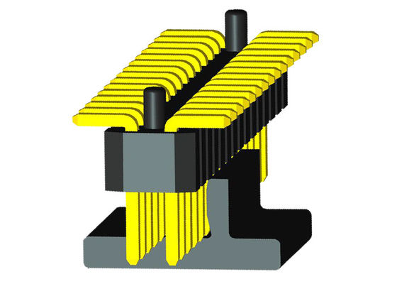 40 intestazione maschio di fila doppia del passo PA6T 0.75A di Pin 1.0mm
