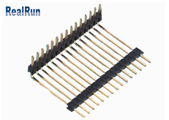 90 altezza Pin Header Connector PA6T 500VAC di grado 1.27mm