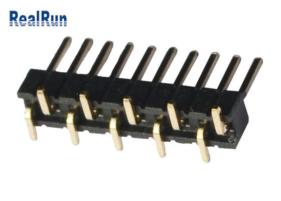 10pin singolo connettore maschio dell'intestazione di fila 500VAC PA6T SMD