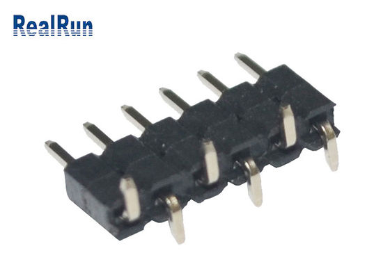 Fila Pin Header 6pin Tin Plating del passo PA6T di SMT 2.0mm singola