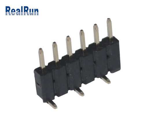 Fila Pin Header 6pin Tin Plating del passo PA6T di SMT 2.0mm singola