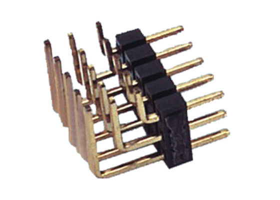 Maschio ad angolo retto Pin Header di fila del connettore tre del PWB di PBT 15pin