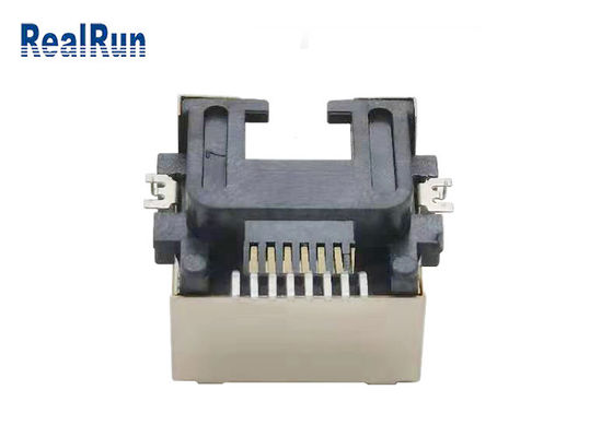 Incavo LCP UL94V-0 del connettore di Shell 1000VAC SMT 8pin Rj45 del metallo