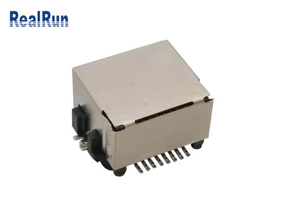 Incavo LCP UL94V-0 del connettore di Shell 1000VAC SMT 8pin Rj45 del metallo