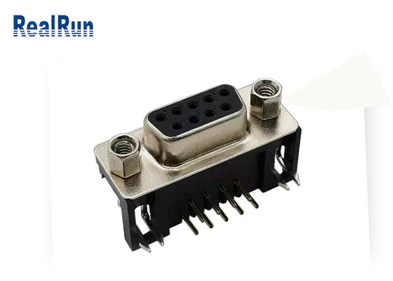 Pin ad angolo retto del Dott 9 di VGA del connettore dell'isolante D di 1000VAC PBT sotto