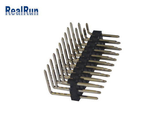 Fila di superficie Pin Header del connettore maschio tre del supporto di PBT 2.54mm