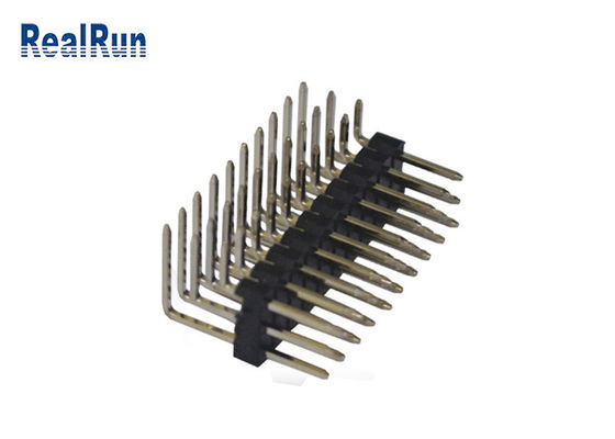 Fila di superficie Pin Header del connettore maschio tre del supporto di PBT 2.54mm