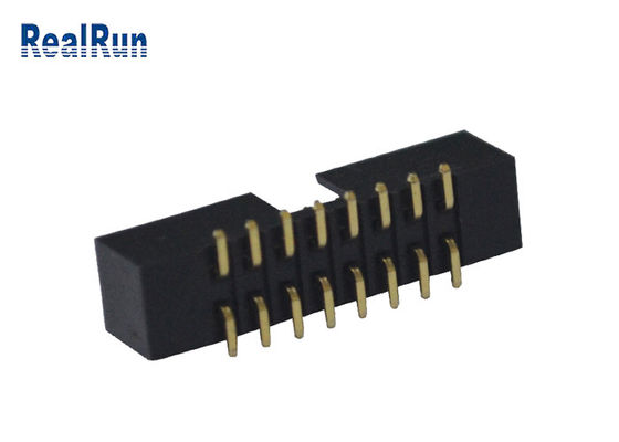 Plastica doppia del nero dell'intestazione PA6T della scatola di SMT di fila del passo 2.0mm