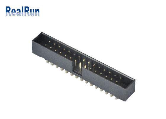 connettore maschio di Pin IDC del connettore 30 dell'intestazione del contenitore di lega per saldatura PBT di 2.0mm 90 gradi