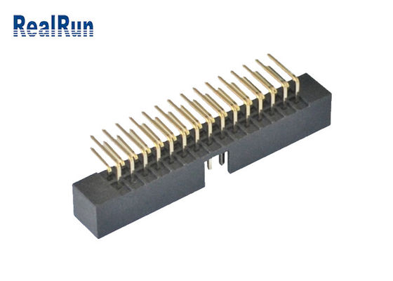 connettore maschio di Pin IDC del connettore 30 dell'intestazione del contenitore di lega per saldatura PBT di 2.0mm 90 gradi