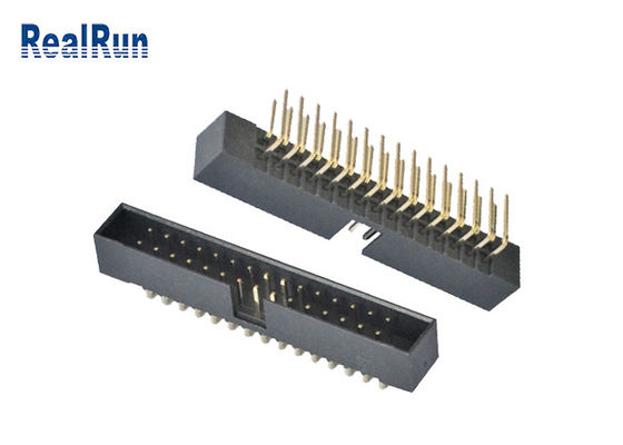 connettore maschio di Pin IDC del connettore 30 dell'intestazione del contenitore di lega per saldatura PBT di 2.0mm 90 gradi
