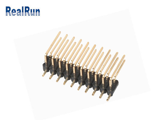 Strato doppio SMD Pin Header Right Angle Brass PA6T PBT di DC500V