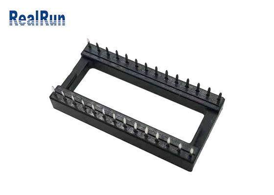 fila della immersione 15,24 di Pin Header 2.54mm del quadrato di 28P PA6T UL94V-0