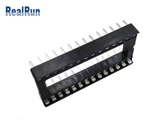 fila della immersione 15,24 di Pin Header 2.54mm del quadrato di 28P PA6T UL94V-0