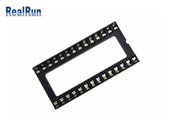 fila della immersione 15,24 di Pin Header 2.54mm del quadrato di 28P PA6T UL94V-0