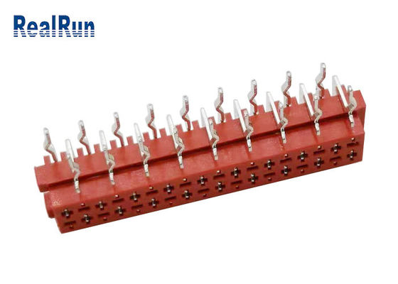 RoHS passa ad incavo rosso del connettore da 1,27 millimetri Idc l'inserzione femminile della curvatura di 18P 90° senza orecchio