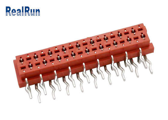 RoHS passa ad incavo rosso del connettore da 1,27 millimetri Idc l'inserzione femminile della curvatura di 18P 90° senza orecchio