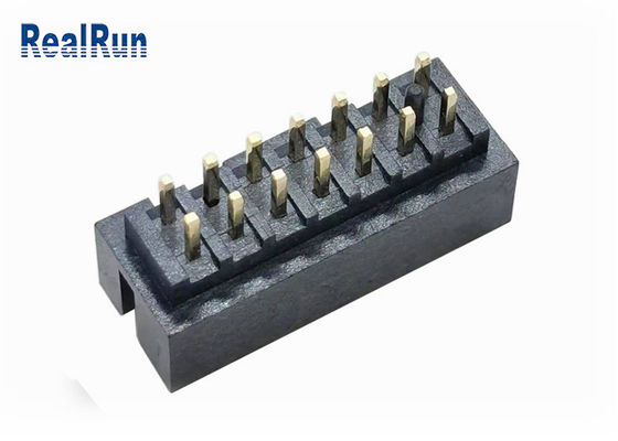 Ottone dell'incavo dell'intestazione UL94V-0 14P IDC della scatola di fila del doppio di PBT H6.4 30% GF