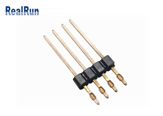 Connettore maschio dell'intestazione PBT LCP di stampa di PA6T di misura della IMMERSIONE diritta d'ottone del PWB Pin Header 2.54mm